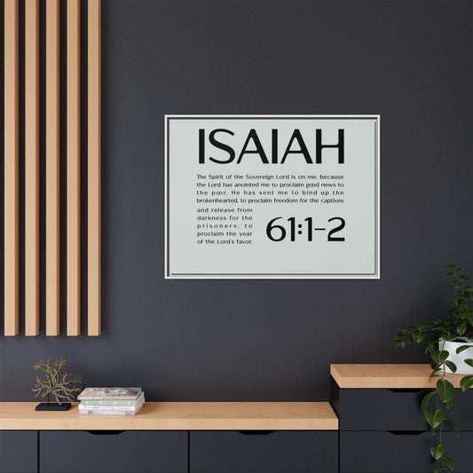 Inspirational Wall Art, Framed Canvas with Isaiah 61:1-2 Scripture, Modern Home Decor, Motivational Gift, Faith-Based Art