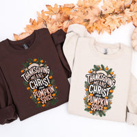 Christian Thanksgiving Sweatshirt, Christian Women’s Fall Crewneck, Pumpkin Spice Sweatshirt, Christian Holiday Apparel, Christian Fall top