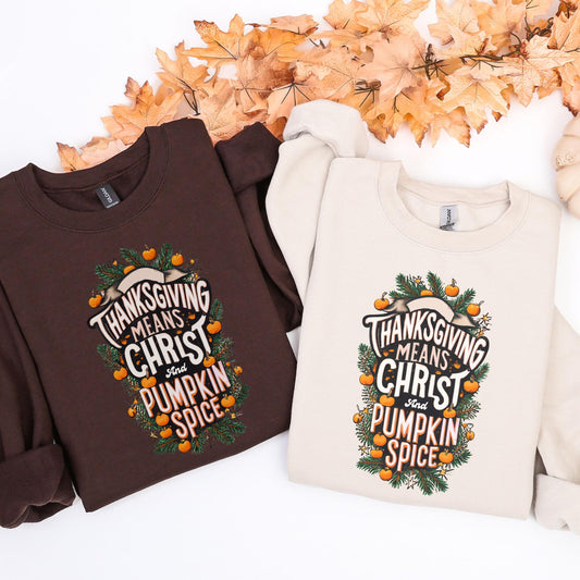 Christian Thanksgiving Sweatshirt, Christian Women’s Fall Crewneck, Pumpkin Spice Sweatshirt, Christian Holiday Apparel, Christian Fall top