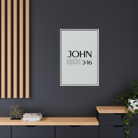 John 3:16 Scripture Wall Art – Framed Christian Matte Canvas – Bible Scripture Art - Faith Gift idea - Christian Home Decor - Jesus Art