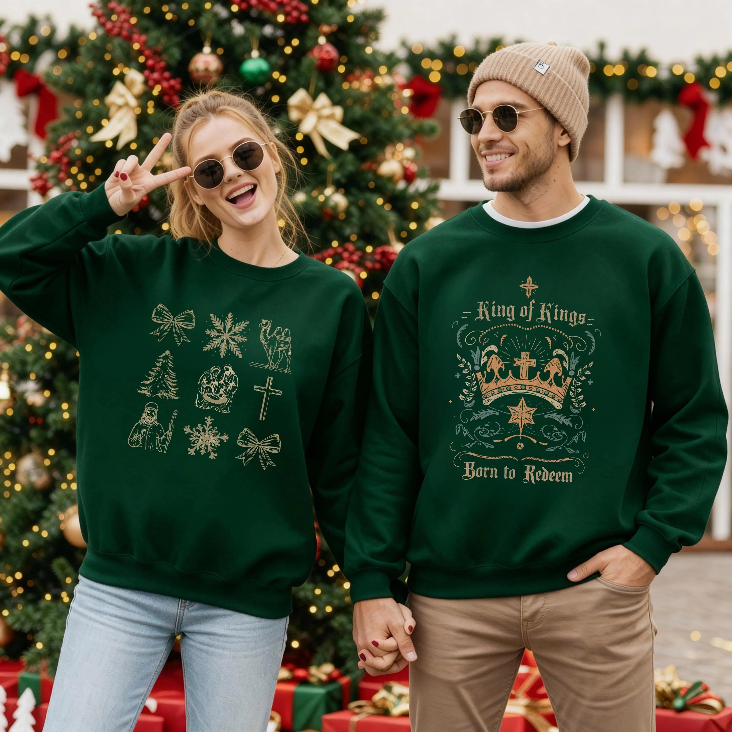 King of Kings Christmas Sweatshirt for Men Christian Crewneck, Trendy Christmas Sweater, Jesus Lover Gift, Worship Leader Gift for Pastor