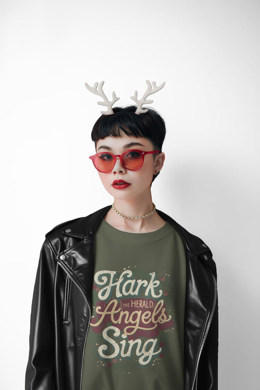 Christian Christmas Sweatshirt – Hark the Herald Angels Sing Crewneck – Religious Holiday Sweater – Faith Based Gift for Him Her