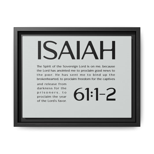 Inspirational Wall Art, Framed Canvas with Isaiah 61:1-2 Scripture, Modern Home Decor, Motivational Gift, Faith-Based Art