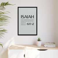 Inspirational Wall Art, Framed Canvas with Isaiah 61:1-2 Scripture, Modern Home Decor, Motivational Gift, Faith-Based Art