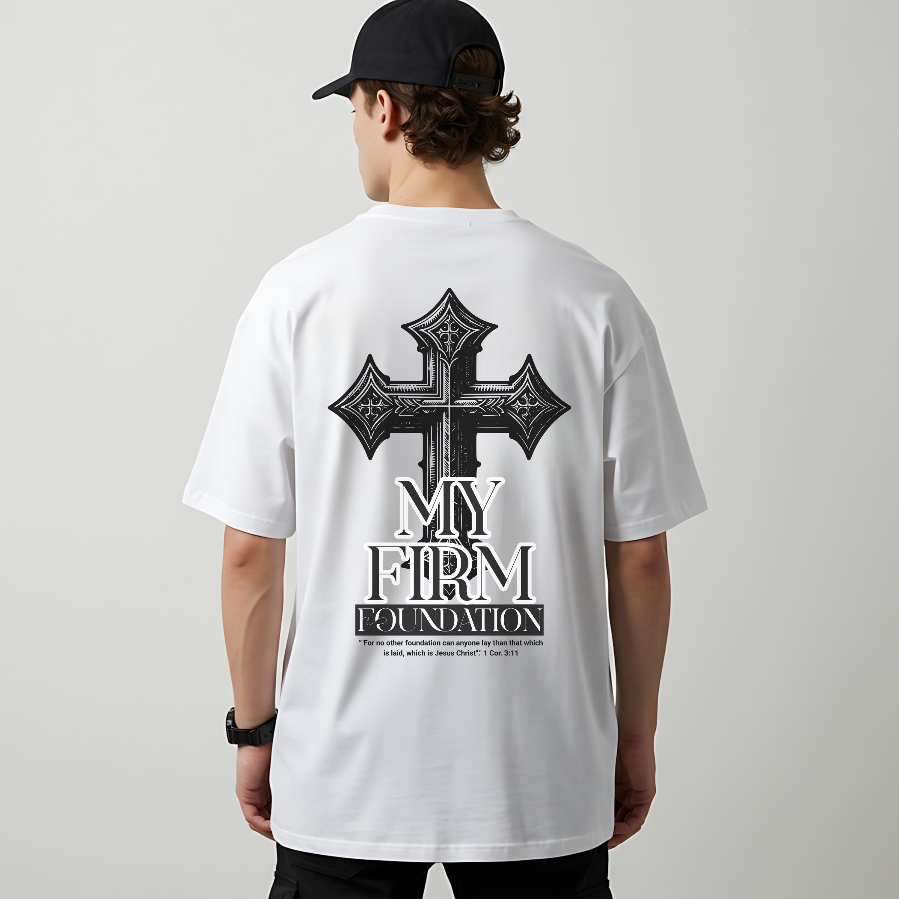 Firm Foundation T-Shirt, Men’s Christian Comfort Colors Tee, Faith Based Bible Verse Shirt, Christian Streetwear, Men's Church apparel