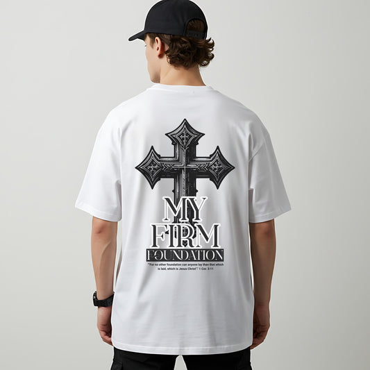 Firm Foundation T-Shirt, Men’s Christian Comfort Colors Tee, Faith Based Bible Verse Shirt, Christian Streetwear, Men's Church apparel