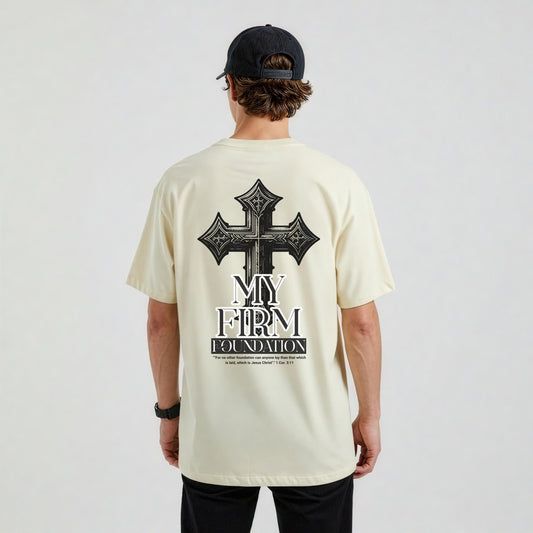 Firm Foundation T-Shirt, Men’s Christian Comfort Colors Tee, Faith Based Bible Verse Shirt, Christian Streetwear, Men's Church apparel