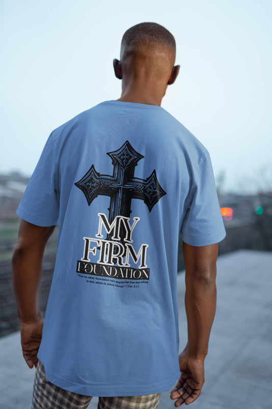 Firm Foundation T-Shirt, Men’s Christian Comfort Colors Tee, Faith Based Bible Verse Shirt, Christian Streetwear, Men's Church apparel