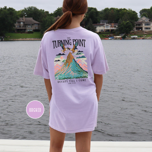 Women’s Christian Comfort Colors Tee – “Turning Point” Luke 19 – Faith Based Shirt - Bible Verse Gift - Trendy Christian Apparel