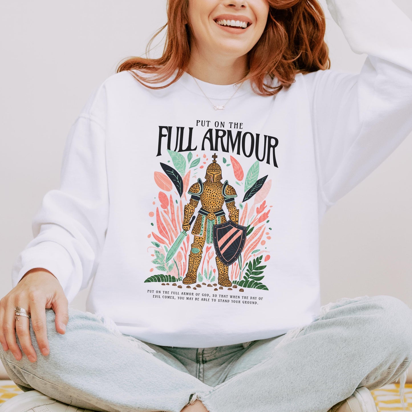 Armor of God Comfort Colors Sweatshirt, Women's Faith Apparel, Women’s Comfort Colors Sweatshirt, Christian Faith Sweater, Ephesians 6:11
