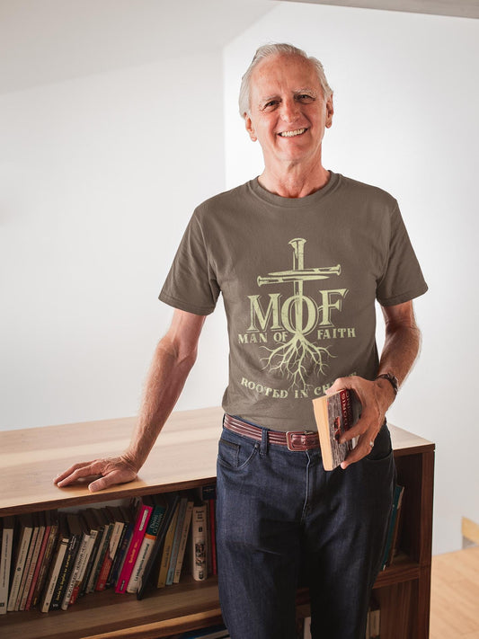 Man of Faith T-Shirt, Rooted in Christ Faith tee, Christian Comfort Colors Men’s Tee, Faith Apparel, Gift for Christian Man, Bible Verse tee