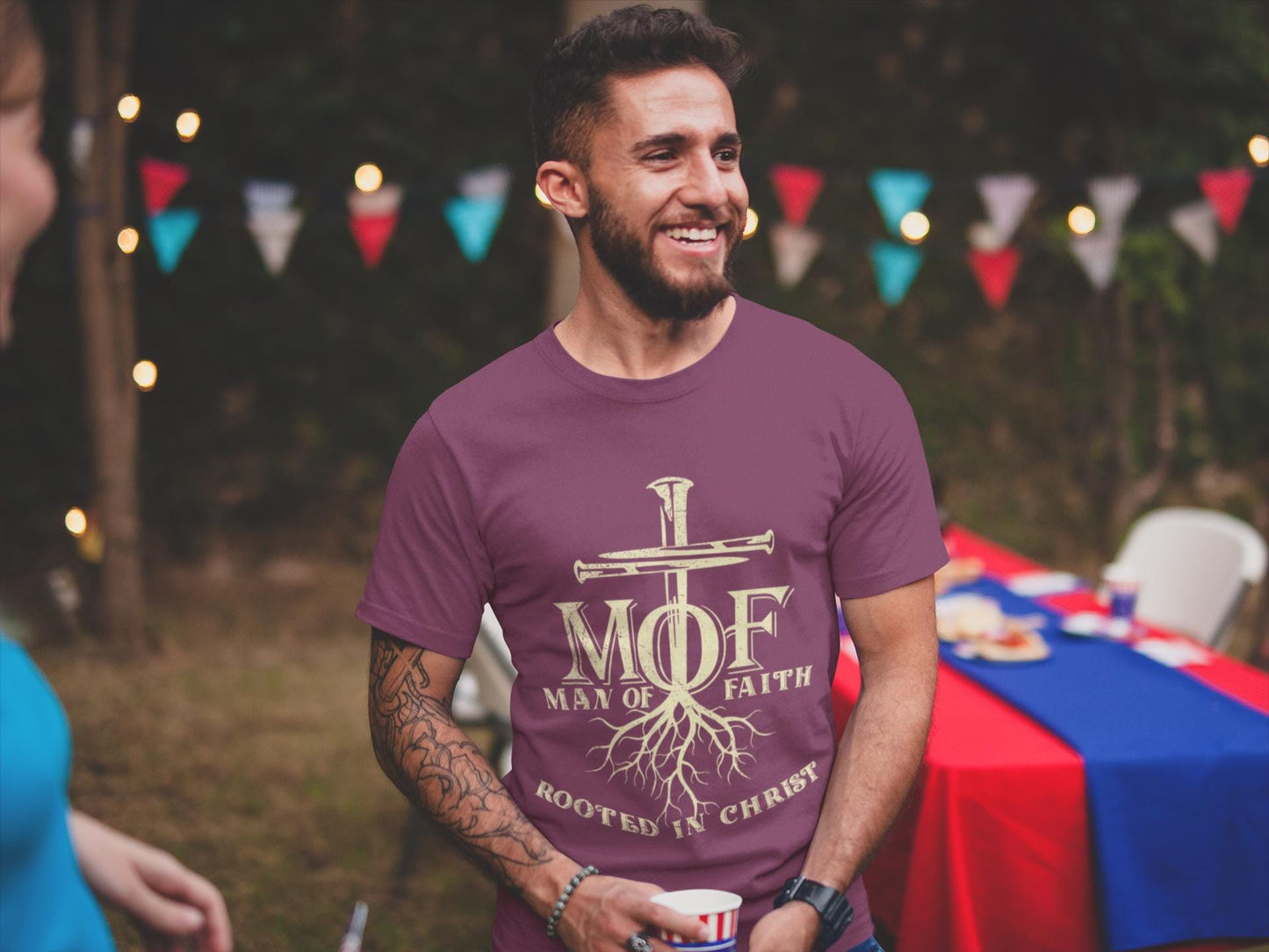 Man of Faith T-Shirt, Rooted in Christ Faith tee, Christian Comfort Colors Men’s Tee, Faith Apparel, Gift for Christian Man, Bible Verse tee