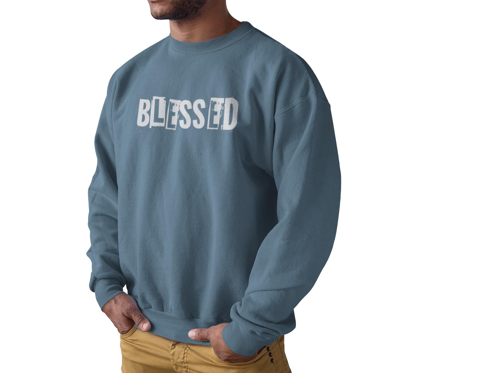 Blessed Crewneck Sweatshirt for Men | Christian Crewneck | Faith-Based Gift for Men | Inspirational Gift | Trendy Religious Apparel