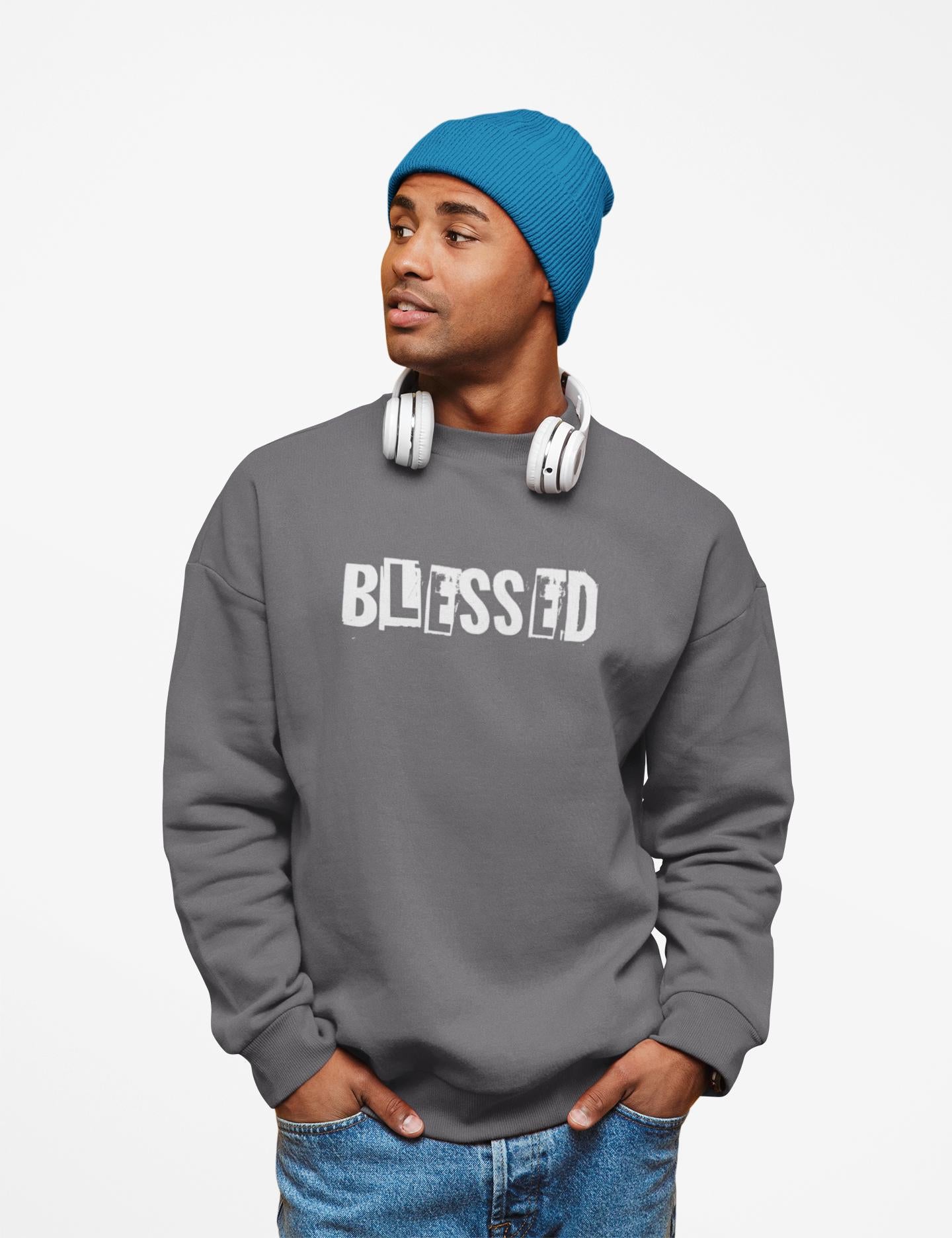 Blessed Crewneck Sweatshirt for Men | Christian Crewneck | Faith-Based Gift for Men | Inspirational Gift | Trendy Religious Apparel