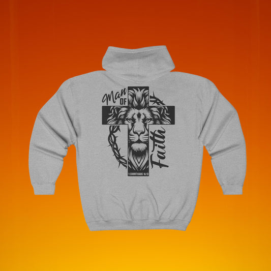 Christian Men’s Zip Hoodie, Mens Christian Sweatshirt, Faith Based Gift for Him, Faith Inspired Zip Hoodie, Gift for youth pastor