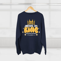 Men’s “Jesus Is King” Sweatshirt – Faith Based Apparel – Men's Christian Crewneck – Faith Inspired Clothing – Faith Gift for Him