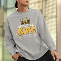 Men’s “Jesus Is King” Sweatshirt – Faith Based Apparel – Men's Christian Crewneck – Faith Inspired Clothing – Faith Gift for Him