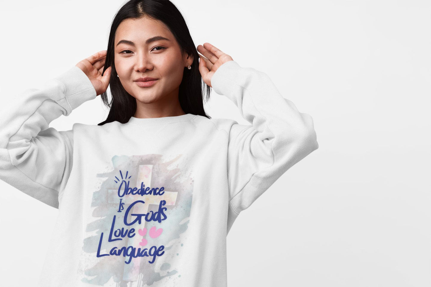 Christian Comfort Colors Sweatshirt – “Obedience Is God’s Love Language” – Faith Inspired Gift - Christian Faith Apparel - Faith Based Top