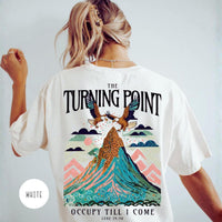 Women’s Christian Comfort Colors Tee – “Turning Point” Luke 19 – Faith Based Shirt - Bible Verse Gift - Trendy Christian Apparel