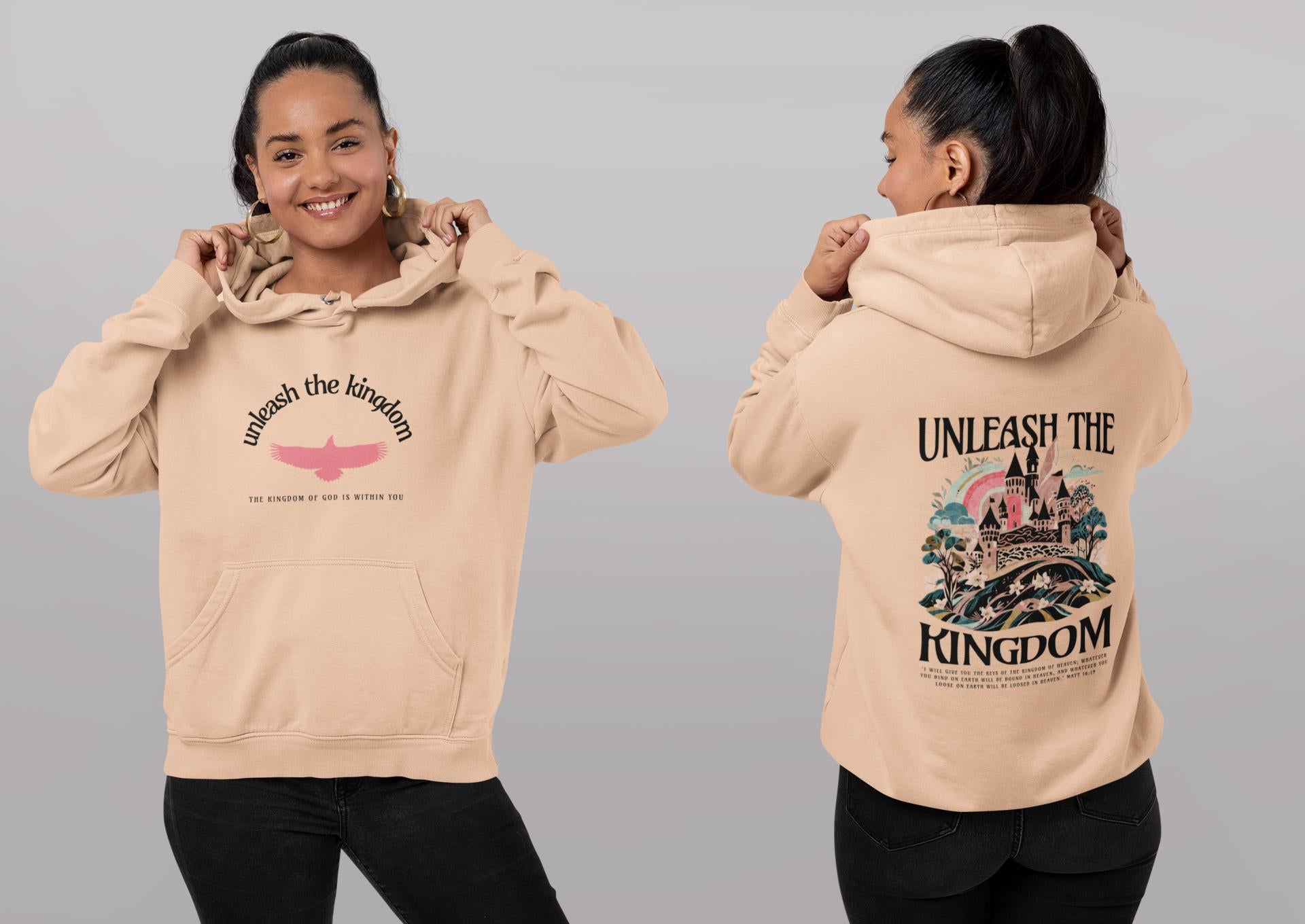 Lane Seven Christian Hoodie – Unleash the Kingdom Hoodie – Trendy Christian Apparel – Women's Faith Apparel - Matthew 16:19