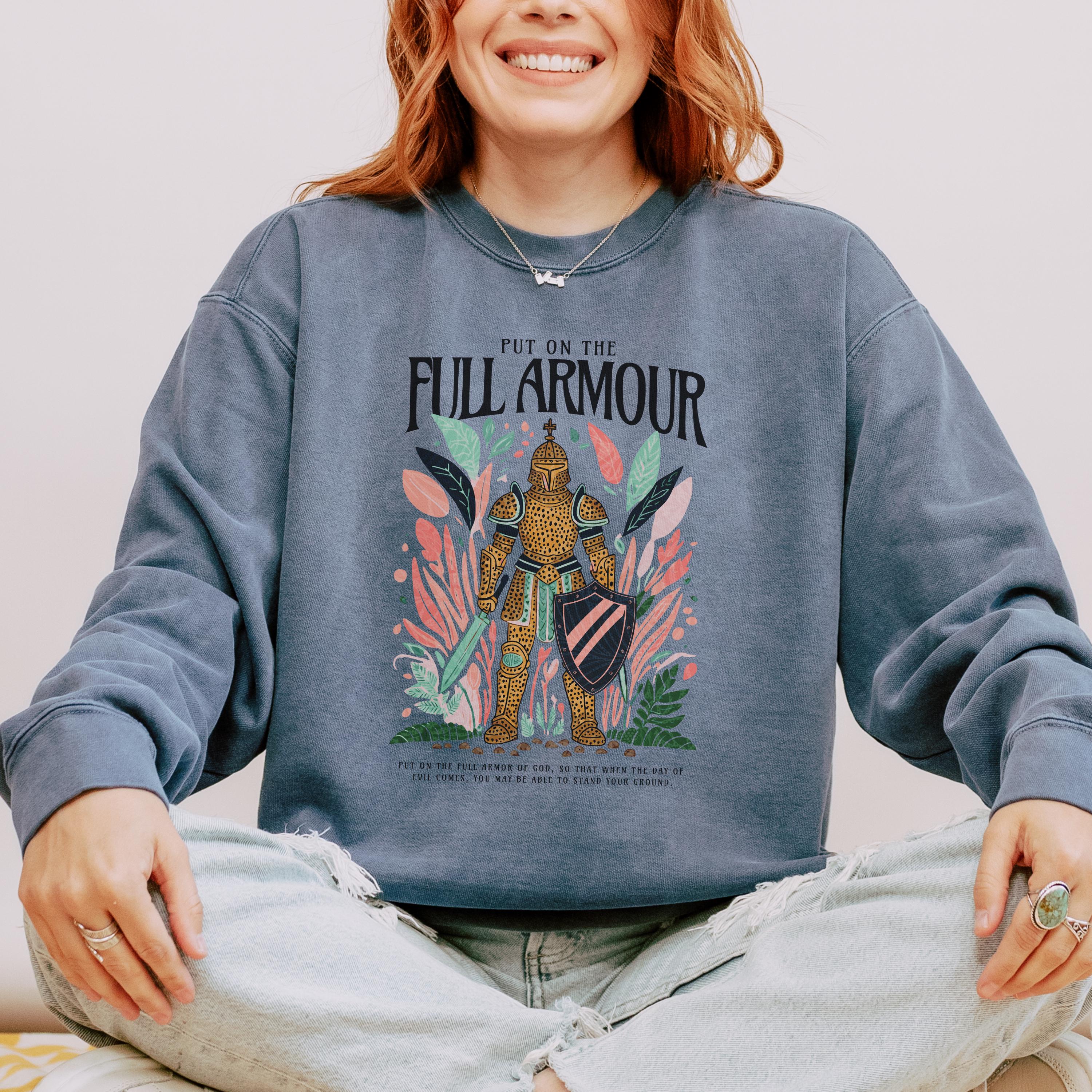 Armor of God Comfort Colors Sweatshirt, Women's Faith Apparel, Women’s Comfort Colors Sweatshirt, Christian Faith Sweater, Ephesians 6:11