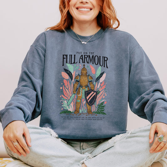 Armor of God Comfort Colors Sweatshirt, Women's Faith Apparel, Women’s Comfort Colors Sweatshirt, Christian Faith Sweater, Ephesians 6:11