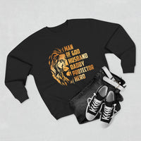 Man of God Sweatshirt – Christian Men’s Lane Seven Hoodie – Lion Print Design – Faith Based Apparel - Men’s Faith Based Clothing