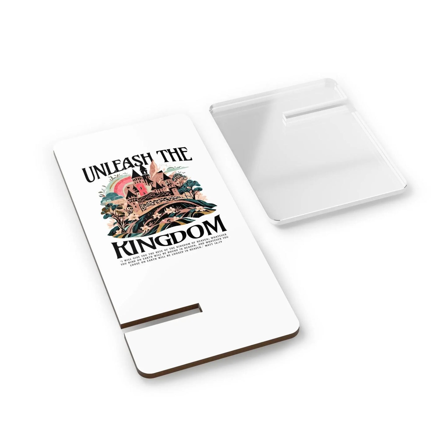 Christian Mobile Display Stand for Smartphones | Unleash the Kingdom Castle Art Phone Dock