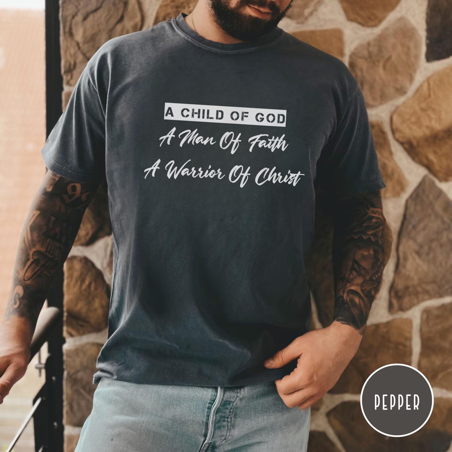 Child of God T-Shirt | Men's Christian Faith Tee | Gift for Christian Man | Trendy Christian Apparel | Gift For Youth Pastor