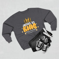 Men’s “Jesus Is King” Sweatshirt – Faith Based Apparel – Men's Christian Crewneck – Faith Inspired Clothing – Faith Gift for Him