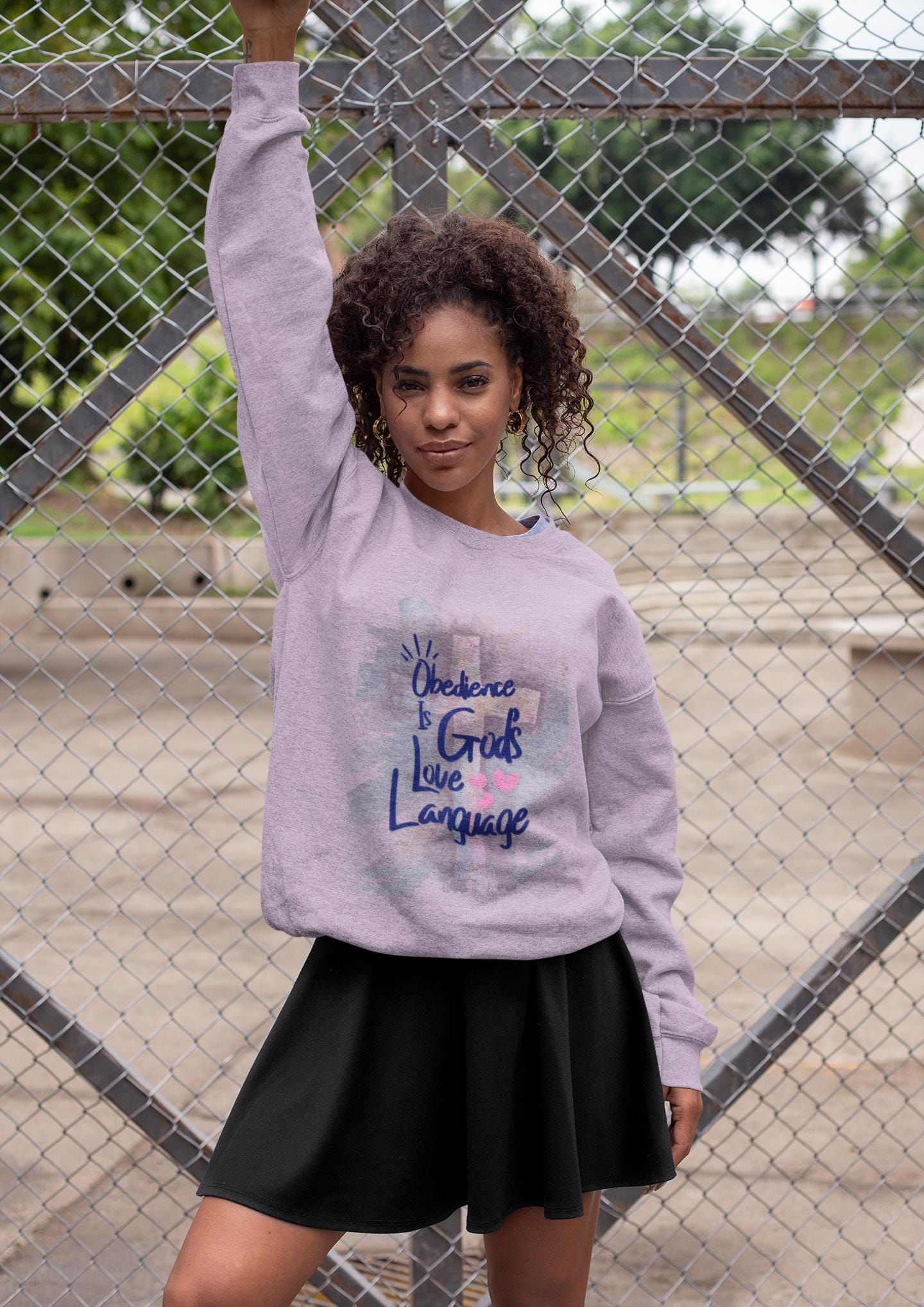 Christian Comfort Colors Sweatshirt – “Obedience Is God’s Love Language” – Faith Inspired Gift - Christian Faith Apparel - Faith Based Top