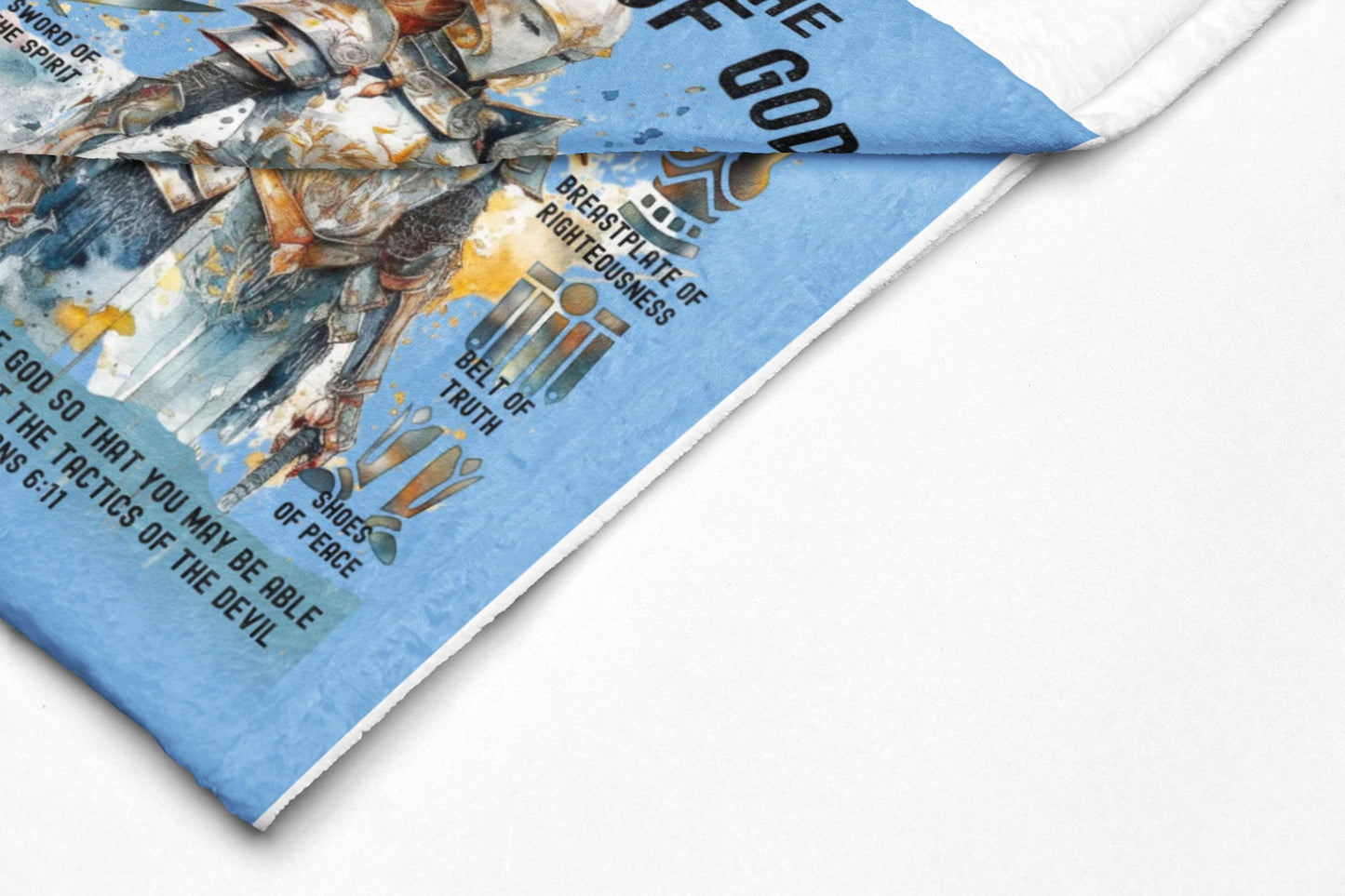 Armor of God Velveteen Plush Blanket | Faith Warrior Blanket | Faith Warrior Velveteen Plush Blanket