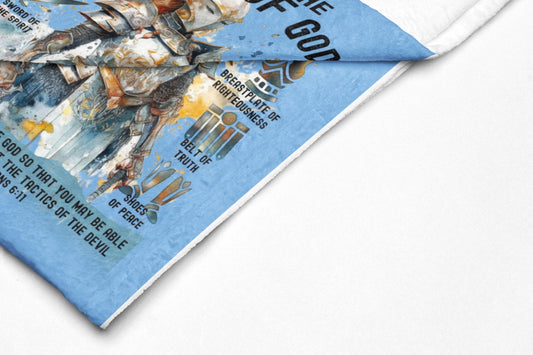 Armor of God Velveteen Plush Blanket | Faith Warrior Blanket | Faith Warrior Velveteen Plush Blanket