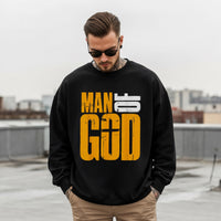 Man of God Crewneck Sweatshirt – Men's Christian Faith Apparel – Christian Graphic Sweatshirt – Christian Gift for Him – Jesus Sweatshirt