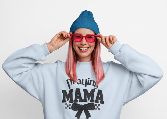 Praying Mama sweatshirt, Christian mom faith shirt, Cute Christian Mom apparel, Trendy Christian Mom Shirt, New Mom Gift