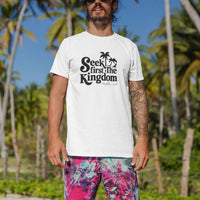 Seek First the Kingdom Tee, Comfort Colors® Christian Men's Tee, Beach Shirt for Men, Christian Beach Apparel