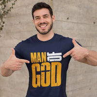 Man of God T-Shirt, Men's Christian Faith Tee, Cross Graphic Shirt