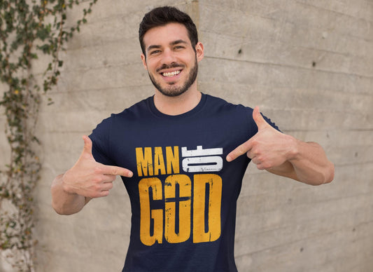 Man of God T-Shirt, Men's Christian Faith Tee, Cross Graphic Shirt