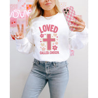 Loved Called Chosen Christian Sweatshirt, Valentine Faith Crewneck, Scripture Inspired Valentine Shirt, Christian Gift for Her