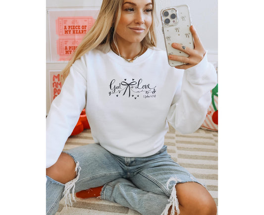 God Is Love Sweatshirt, Bible Verse Sweatshirt for Valentines Day, Christian Valentine's Day T-Shirt, Scripture Valentine Gift for Her