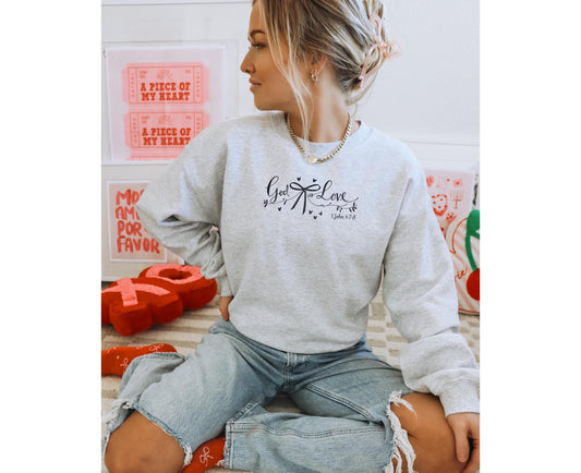 God Is Love Sweatshirt, Bible Verse Sweatshirt for Valentines Day, Christian Valentine's Day T-Shirt, Scripture Valentine Gift for Her
