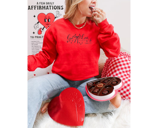 God Is Love Sweatshirt, Bible Verse Sweatshirt for Valentines Day, Christian Valentine's Day T-Shirt, Scripture Valentine Gift for Her