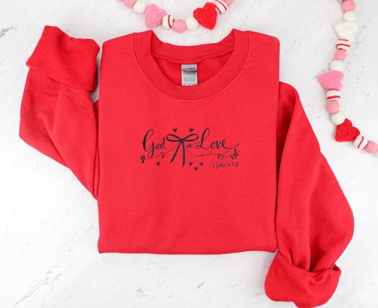 God Is Love Sweatshirt, Bible Verse Sweatshirt for Valentines Day, Christian Valentine's Day T-Shirt, Scripture Valentine Gift for Her