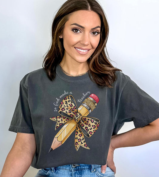 Christian Teacher T Shirt, Christian Back to School Tee, Religious Teacher Gift, Faith Based Teacher Apparel, Leopard Bow Shirt