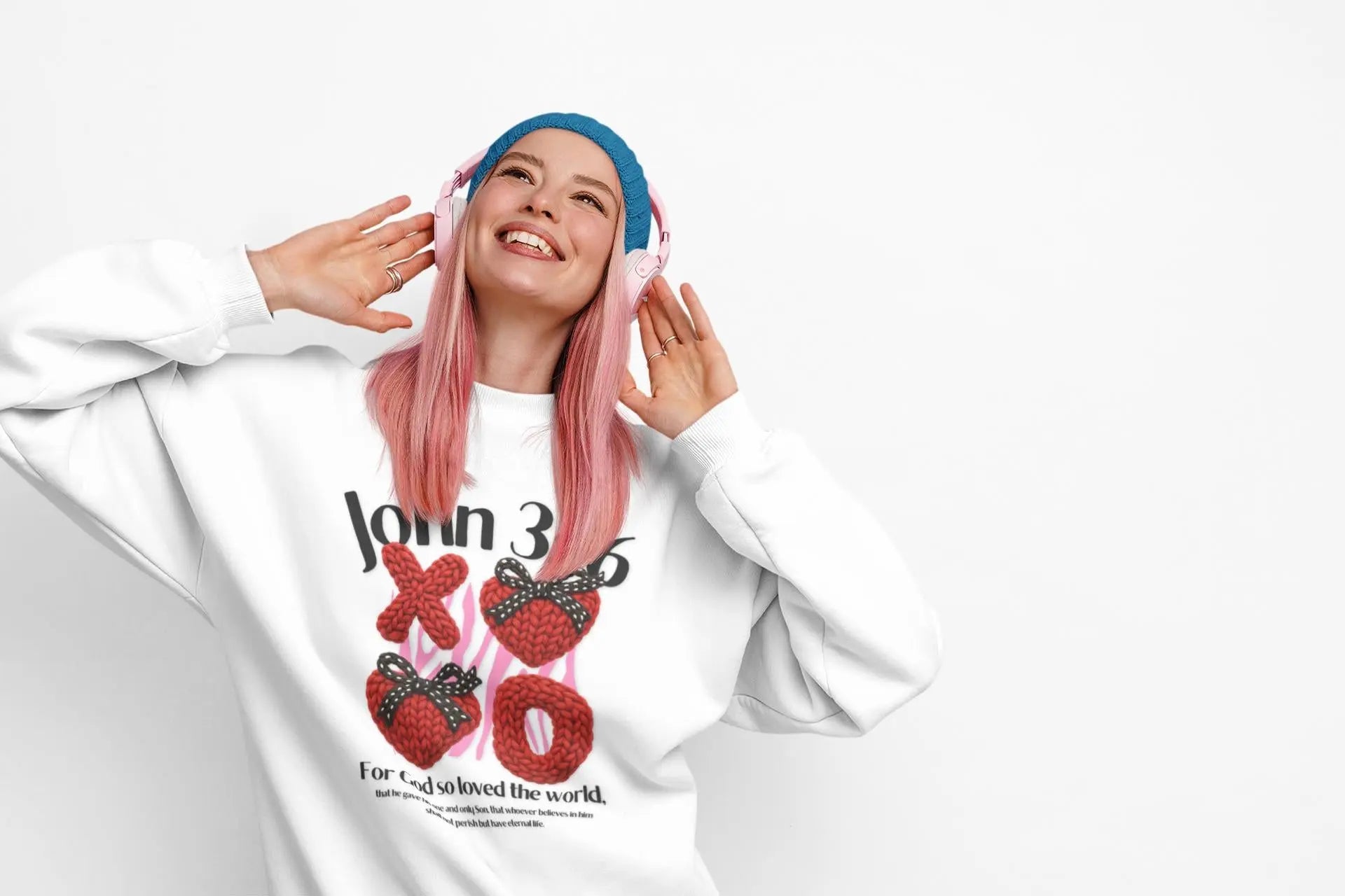 John 3:16 XOXO Heart Sweatshirt | Christian Valentine Sweatshirt | Jesus Loves You Christian Apparel