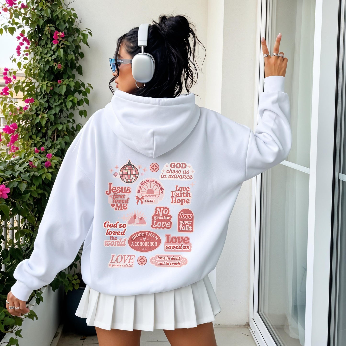 Christian Sticker Hoodie, Trendy Christian Apparel, Cute Christian Sweatshirt, Gift for Christian Girlfriend