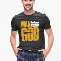 Man of God T-Shirt, Men's Christian Faith Tee, Cross Graphic Shirt