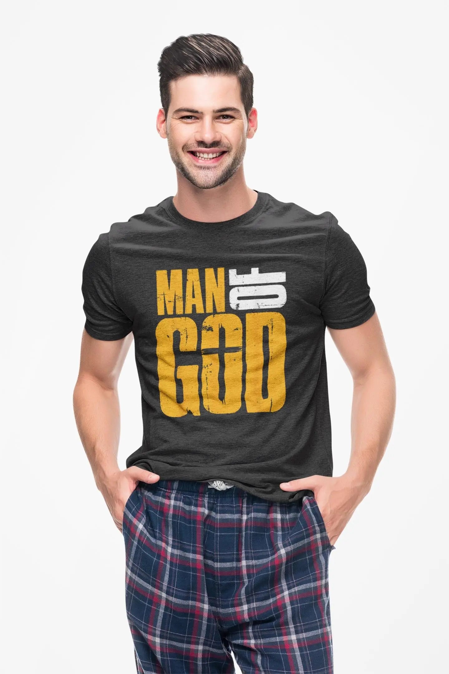 Man of God T-Shirt, Men's Christian Faith Tee, Cross Graphic Shirt