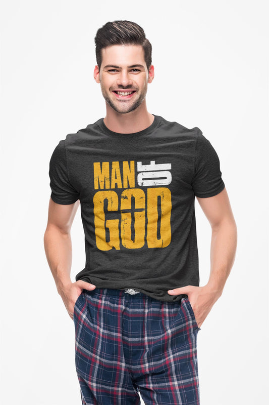 Man of God T-Shirt, Men's Christian Faith Tee, Cross Graphic Shirt