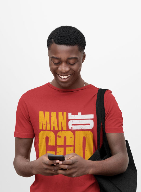 Man of God T-Shirt, Men's Christian Faith Tee, Cross Graphic Shirt